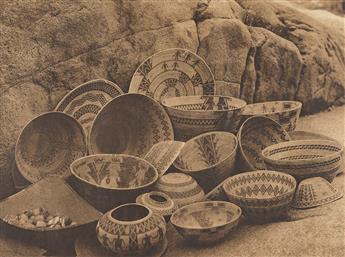 EDWARD S. CURTIS (1868-1952) Yokuts Basketry Designs (a), pl. 502 * Washo Baskets, pl. 541, from The North American Indian, Portfolio X          
